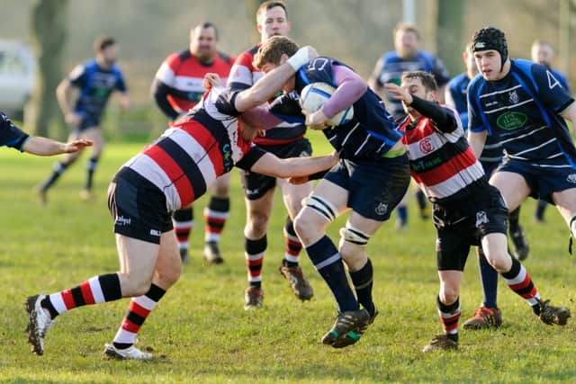 Action from Oundle's win over Rugby St Andrews in Midlands Three East (South)