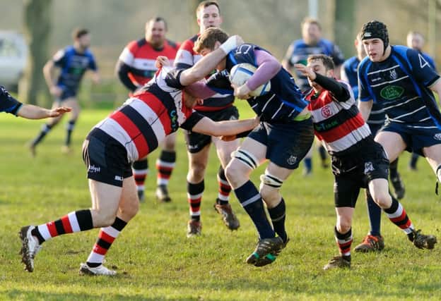 Action from Oundle's win over Rugby St Andrews in Midlands Three East (South)