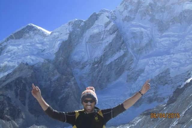 Chris Plowman on a trip to Everest Base Camp last year.