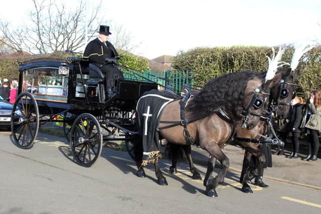 The funeral cortege of Jay Brewer from Burton Park Wanderers FC to Meadowside School lead by a local fire engine NNL-160128-134906009