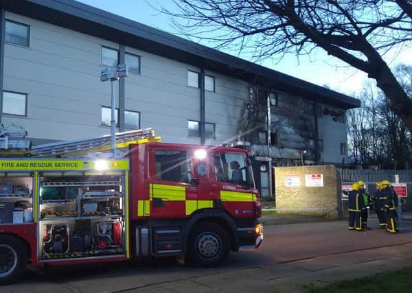 The fire at the Hampton by Hilton hotel in Corby