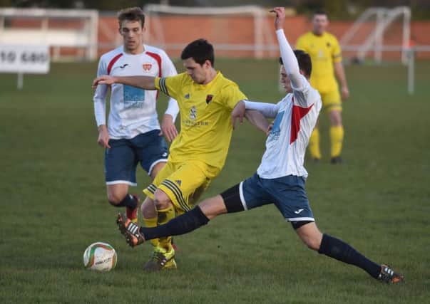 Action from the UCL Division One clash between ON Chenecks and Whitworth last weekend, which ended in a 1-1 draw