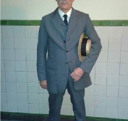 Peter Barratt in costume ready for his role in Suffragettes