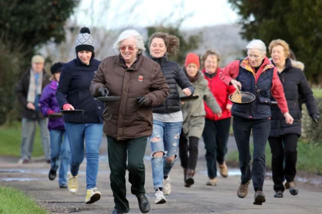 The ladies Caldecott pancake race