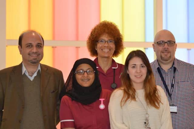The Cardiology Research Team at Kettering (from left to right): Consultant cardiologist and principal investigator Dr Salman Nishtar, research nurse Parizade Raymode, study co-ordinator Charmaine Beirnes, research administrator Chloe Dobson