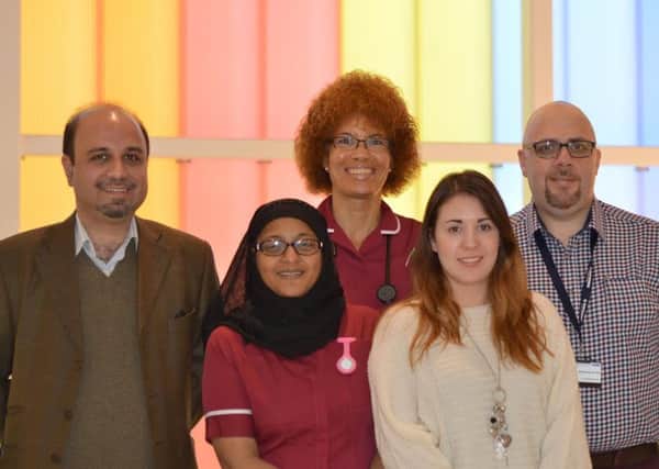 The Cardiology Research Team at Kettering (from left to right): Consultant cardiologist and principal investigator Dr Salman Nishtar, research nurse Parizade Raymode, study co-ordinator Charmaine Beirnes, research administrator Chloe Dobson