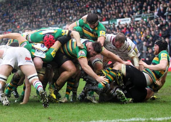 Tom Wood was at the heart of Saints' forward effort in the win against London Irish (picture: Sharon Lucey)