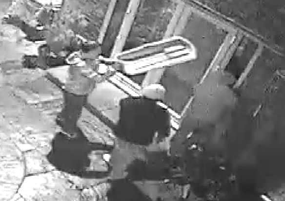 A CCTV still of the burglary at Mr Pywell's home.