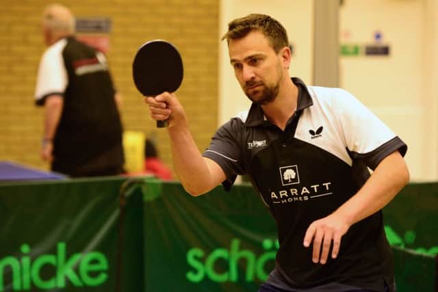 Corby A's Nigel Hunt claimed his first-ever Premier Division hat-trick