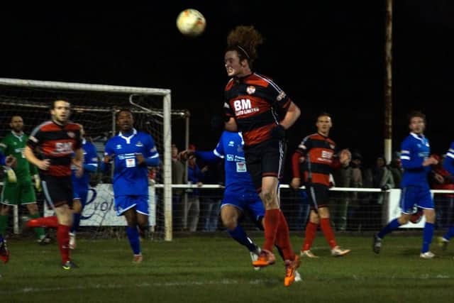 Liam Canavan in action during Kettering Town's 1-1 draw with Frome Town
