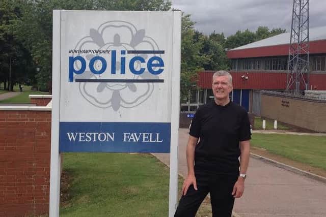 Chief Constable Simon Edens outside Weston Favell Police Station