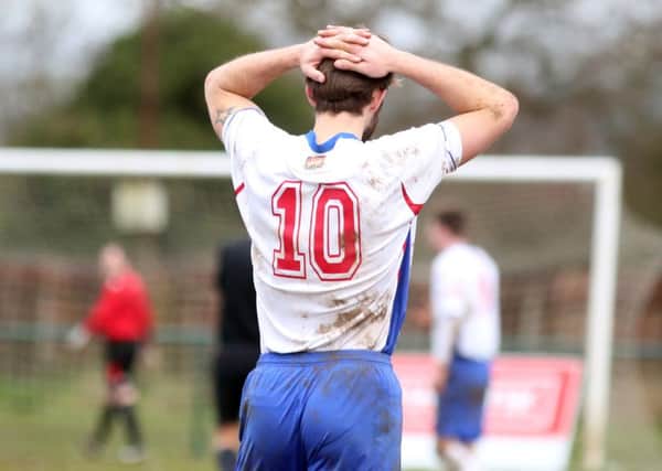 Tom Lorraine's reaction at the final whistle sums it up as AFC Rushden & Diamonds were beaten 1-0 at home by Kings Langley