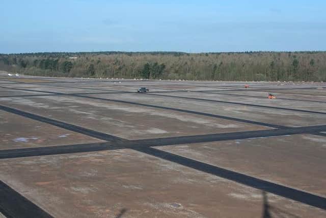 The hardstanding car park area at the front of Rockingham Motor Speedway which could be developed