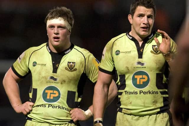 Alex Waller is looking forward to facing former team-mate Phil Dowson (right) (picture: Linda Dawson)