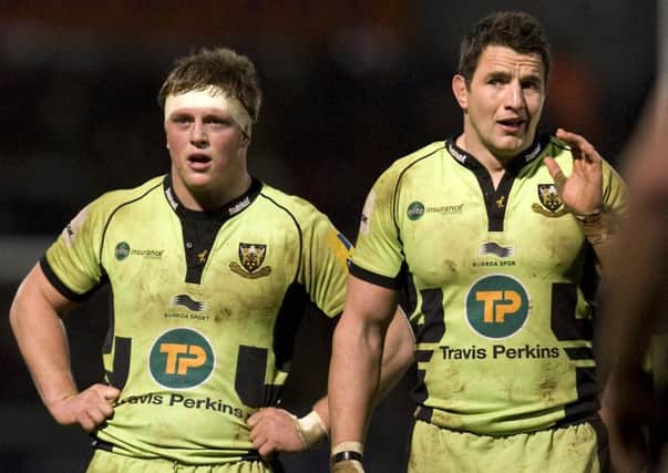 Alex Waller is looking forward to facing former team-mate Phil Dowson (right) (picture: Linda Dawson)