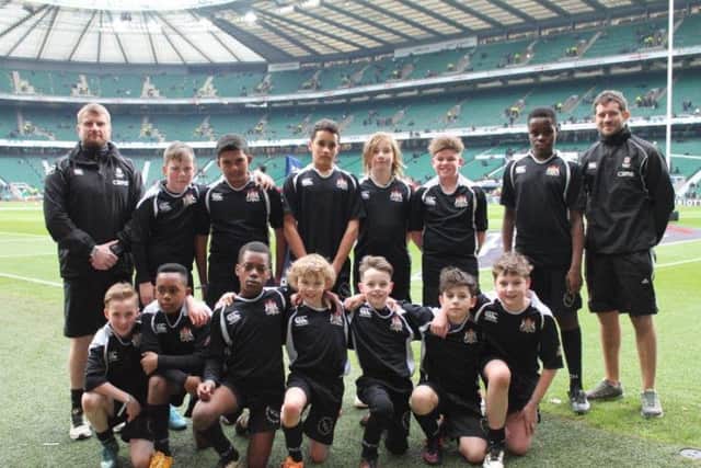 Sir Christopher Hatton Academy's Year 7 rugby team at Twickenham