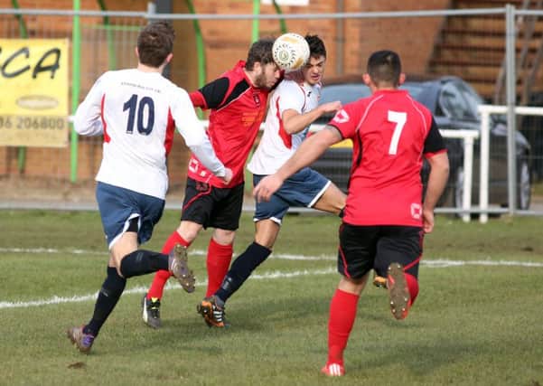 Action from Stewarts & Lloyds' 2-1 home defeat to ON Chenecks at the weekend. S&L head to Long Buckby this evening