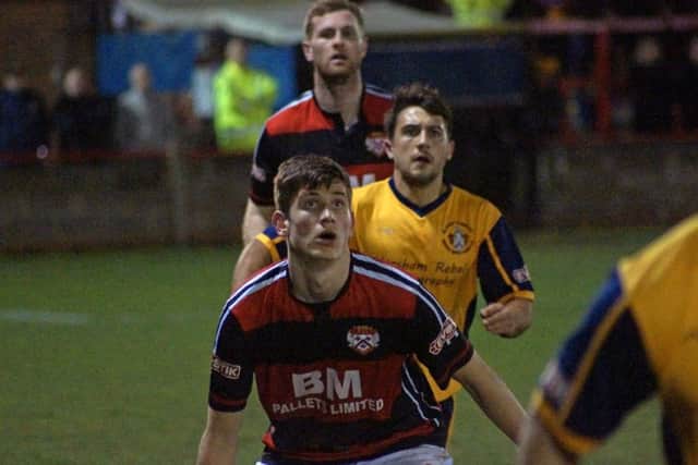 Perry Cotton in action during his debut for Kettering Town at Slough after he joined the Poppies on a youth loan deal from Birmingham City