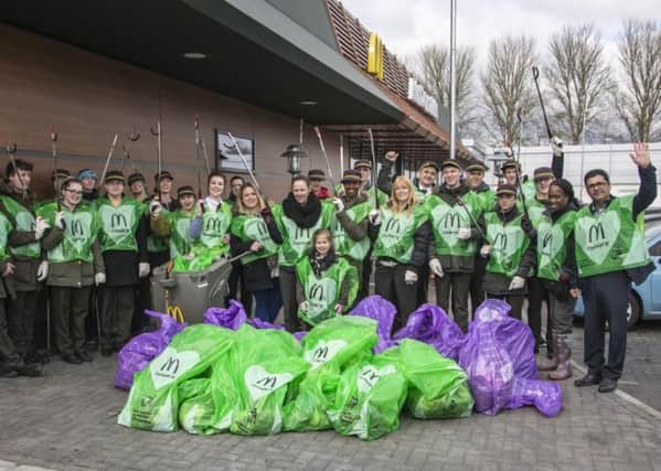 Staff from McDonald's in London Road, Wellingborough, took part in Clean for the Queen in and around the branch