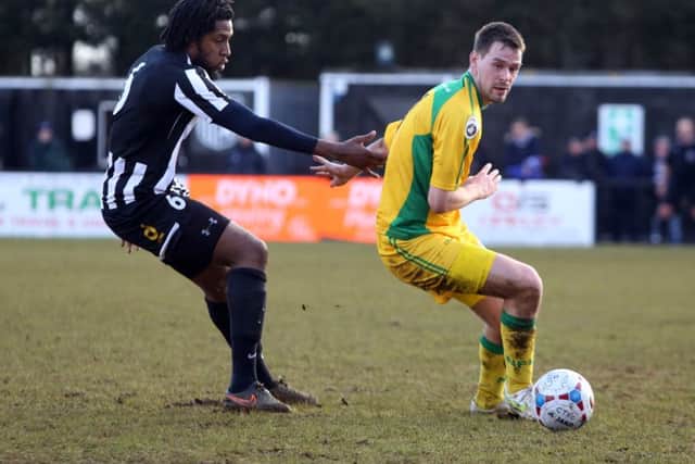 Anton Brown was sent off during last weekend's 4-1 defeat to North Ferriby United and will now miss three key games during Corby Town's run-in