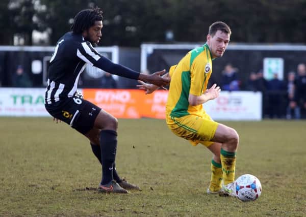 Anton Brown was sent off during last weekend's 4-1 defeat to North Ferriby United and will now miss three key games during Corby Town's run-in