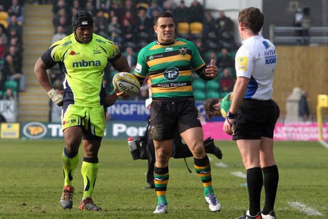 Former Saints favourite Brian Mujati (left) was back at the Gardens, while Kahn Fotuali'i got his first game time since New Year's Day (pictures: Sharon Lucey)