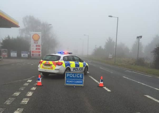 Police closed the road at the Shell garage on the A43 between Kettering and Northampton
