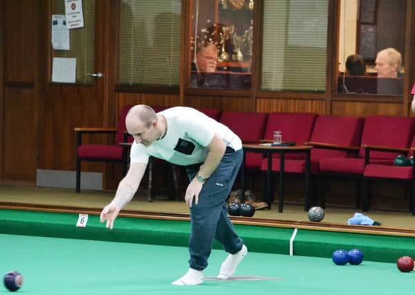 Graham Carley in action at the bowlathon.