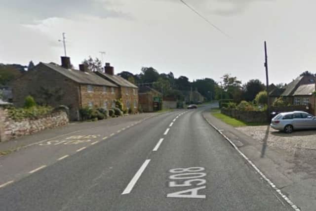 A man died after he was hit by a car on the A508 in the village of Maidwell