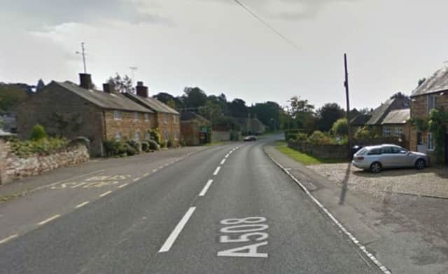 A man died after he was hit by a car on the A508 in the village of Maidwell