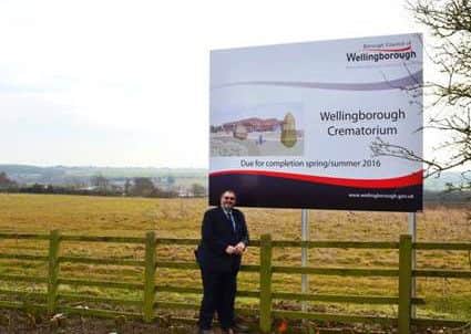 Wellingborough Council leader Paul Bell at the site of the new crematorium before the work started
