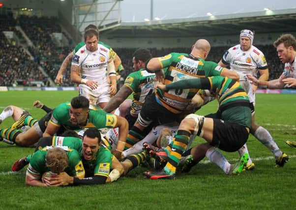 Mike Haywood scored the only try of the game as Saints beat Exeter Chiefs on New Year's Day (picture: Sharon Lucey)