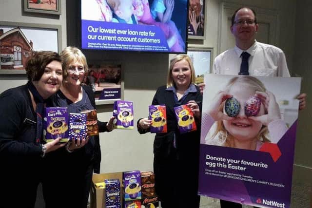 The Rushden branch of Natwest is collecting Easter eggs for Spurgeons