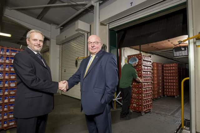Roberts Bakery's Mark Owen (left), with Ian Firth from Bibby Distribution.