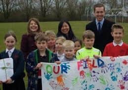 The campaigners presenting their petition to Tom Pursglove MP