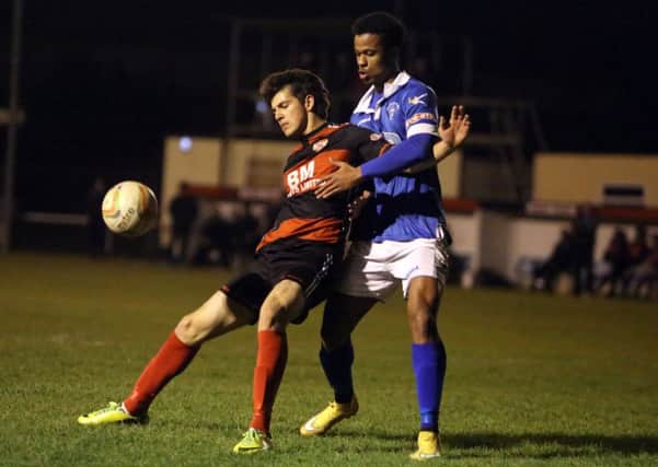 David Popa scored his first goal for Kettering Town on his full debut in last night's 3-1 success over Stratford Town. Picture by Alison Bagley