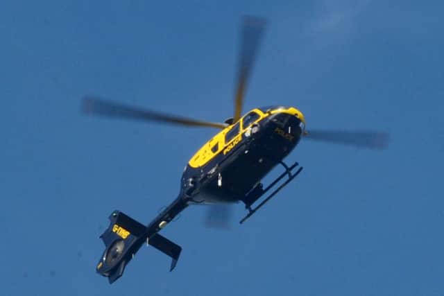 The police helicopter has been used in Irchester this afternoon