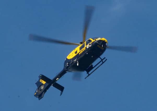 The police helicopter has been used in Irchester this afternoon