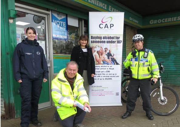 Neighbourhood Warden Karen Millsop, Neighbourhood Caretaker Mick Reddy, Community Safety Officer Karen Gower and PCSO Tony Greening.