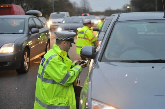 Officers from Northants Police on the first day of their Christmas drink drive crackdown