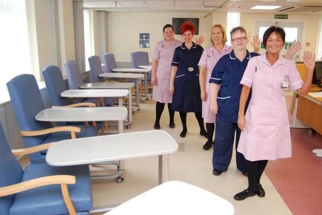 The discharge lounge team: Denise Gregory, Yvonne Head, Karen Difante, Laura Forgan and Charlotte Platton