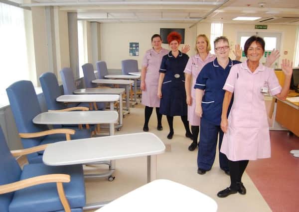 The discharge lounge team: Denise Gregory, Yvonne Head, Karen Difante, Laura Forgan and Charlotte Platton