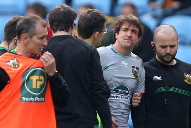 Lee Dickson was forced off in the defeat at Wasps after suffering a head injury (picture: Sharon Lucey)