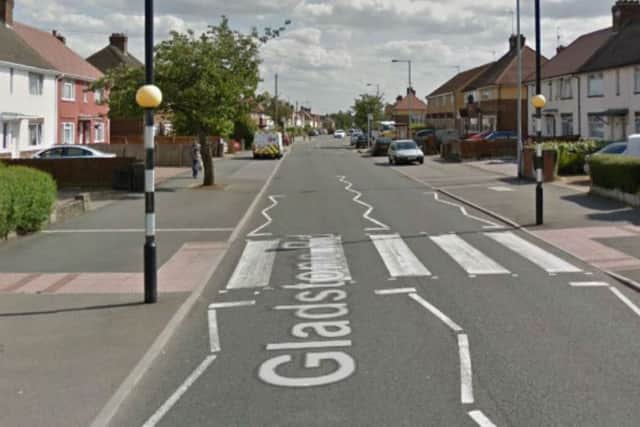The zebra crossing in Gladstone Road, Northampton, where a mother was forced to pull her child out of the way after a car failed to stop