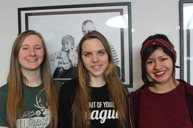 Kettering Buccleuch Academy students Leah Mitchell, Amanda Liepina and Enilze Veizaga have been named winners of an art competition