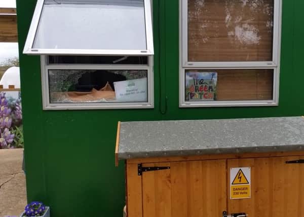Thieves smashed the window of a new cabin.