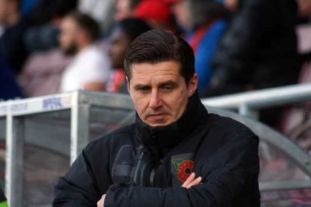 Marcus Law was happy with the performance but not the result as Kettering Town were beaten 2-1 by AFC Rushden & Diamonds in the NFA Hillier Cup final. Pictures by Peter Short