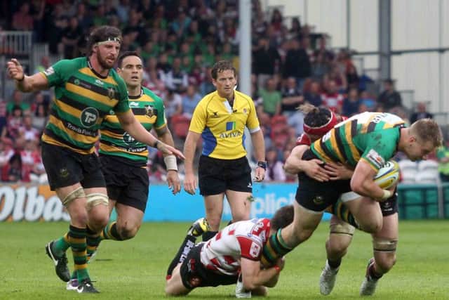 Tom Wood (left) was man of the match in Saints' win at Gloucester (picture: Sharon Lucey)