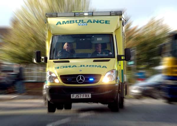 Kettering, Ambulance 999 call arrives at an RTA Emergency services PPP-150701-125953001