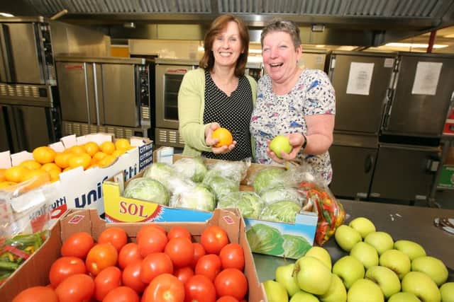 Julie Belford and Lesley Willoughby of Kingswood Catering that provides school meals across Northamptonshire